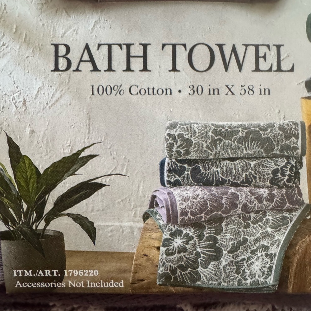Bath Towel 100 Cotton30inX58in(76cm X147cm) Purple Soft/Absortbent/Durable 2pcs - Picture 2 of 3
